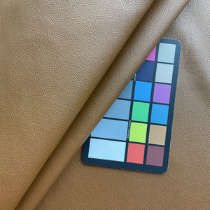 Medium Brown Faux Leather | Vinyl Upholstery Fabric | Medium Pebbled Grain | Felt-backed | Heavyweight | 54" Wide | By the Yard