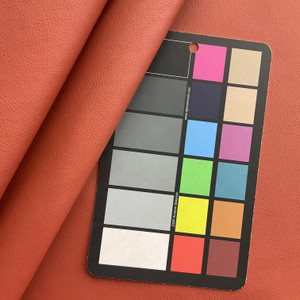 Brick Orange Faux Leather | Vinyl Upholstery Fabric | Light Pebbled Grain | Heavyweight | 54" Wide | By the Yard