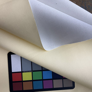 Buttermilk Yellow Faux Leather | Vinyl Upholstery Fabric | Medium Pebbled Grain | Thin and Workable | 54" Wide | By the Yard