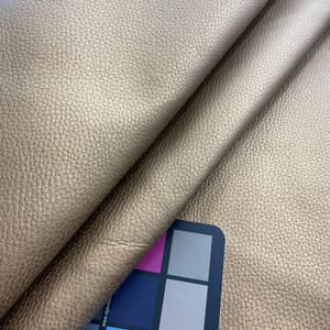 Dallas in Copper  | Metallic Matte Pebble Texture  Faux Leather Upholstery Vinyl Fabric | Heavyweight | Indoor Furniture | Flannel Backed  | 54" Wide | Sold BTY