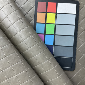 Quilted Diamonds in Dark Brown | Faux Leather Vinyl Upholstery Fabric | Matte | Workable | 54" Wide | By the Yard