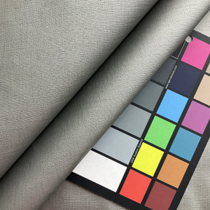 Dynas in Ash | Cool Gray Textured Faux Leather Upholstery Vinyl Fabric | Midweight | Indoor Furniture |  Knit  Backed  | 54" Wide | Sold BTY