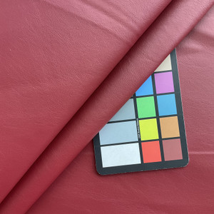 Dynamic Foam in Red  | Cool Dark Red Matte Faux Leather Upholstery Vinyl Fabric | Midweight | Indoor Furniture |  Thin Foam Lined| Knit Backed  | 54" Wide | Sold BTY