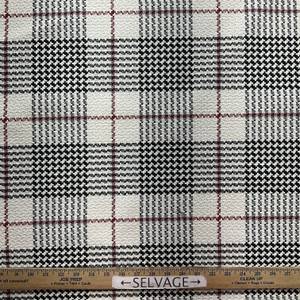 Tracy in Classic |  Upholstery Fabric | Plaid in Black / Red / White | Ralph Lauren |  Heavyweight | Cotton/ Poly Blend | 54" Wide | Sold BTY