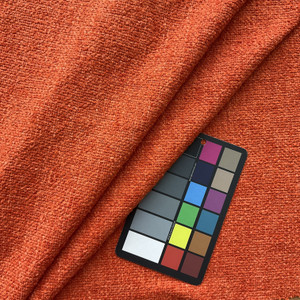 Hot Spot in Tiger Lily | Warm Orange Red Solid Textured Woven Upholstery Fabric | Chenille |P Kaufmann | Heavy Weight | 54" Wide | Sold BTY