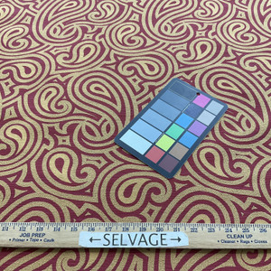 Swirls in Gold and Red | Upholstery Fabric | Heavyweight | 54" Wide | By the Yard