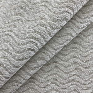 Sienna in White | Chenille Upholstery Fabric | Wavy Design in Off White | Heavyweight | 100% Polyester | 54" Wide | By the Yard