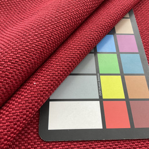 Hopsack in Cranberry | Upholstery Fabric | Deep Red Basketweave | Heavy Weight | 54" Wide | Sold BTY