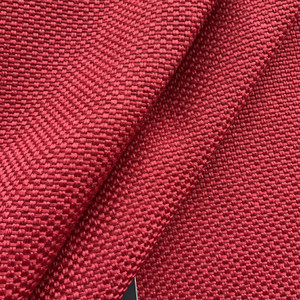 Hopsack in Cranberry | Upholstery Fabric | Deep Red Basketweave | Heavy Weight | 54" Wide | Sold BTY