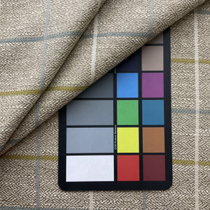 Daybreak in Tranquil | Upholstery Fabric | Windowpane Plaid in Beige / Green / Blue | Medium Weight | 54" Wide | By the Yard