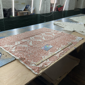 Safi in Sandalwood | Home Decor Fabric | Aztec Design in Orange / Beige | P/Kaufmann | Medium Weight | 54" Wide | By the Yard (Also sku skndeco0324-1107)