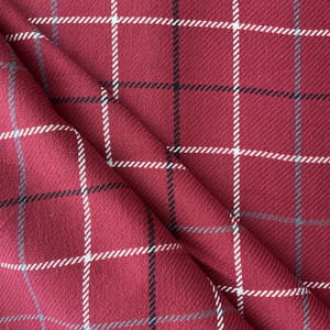 Tallyho in Cranberry | Upholstery Fabric | Red / Black / White Windowpane Plaid | Ralph Lauren | Heavyweight |  54" Wide | Sold BTY