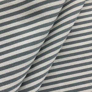 Pencil Stripes in Slate Blue / White | Upholstery Canvas / Slipcover Fabric | Medium Weight | 54" Wide | By the Yard