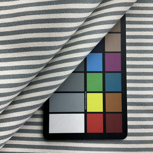 Pencil Stripes in Slate Blue / White | Upholstery Canvas / Slipcover Fabric | Medium Weight | 54" Wide | By the Yard