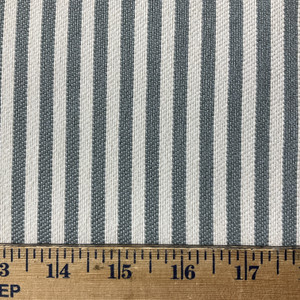 Pencil Stripes in Slate Blue / White | Upholstery Canvas / Slipcover Fabric | Medium Weight | 54" Wide | By the Yard