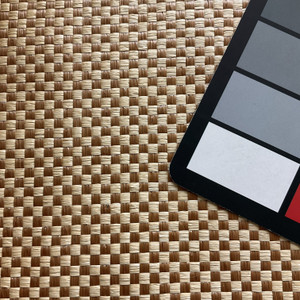 Checkered Raffia Basket weave Fabric in Straw Brown | Outdoor Friendly Upholstery Fabric | Olefin | 54" Wide | By the Yard