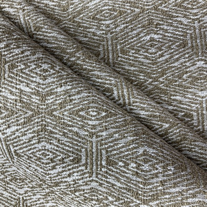 Adar in Latte | Jacquard Upholstery Fabric | Beige / White | Heavy Weight | 100% Polyester | 54" Wide | By the Yard