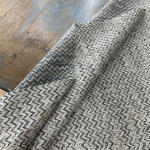 Teya in Moonstone | Chenille Upholstery Fabric | Chevron in Off White / Grey | Heavy Weight | 100% Polyester | 54" Wide | By the Yard