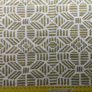 2.3 Yard Piece of Tribal Geometric in Golden Tan | Upholstery / Drapery Fabric | 54" Wide | BTY