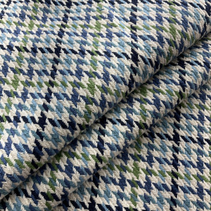 Durrow in Slate  | Upholstery Fabric | Blue / Green / Cream Houndstooth | Ralph Lauren | Heavy Weight | 54" Wide | Sold BTY