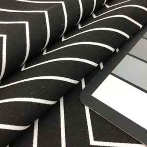 3.75 Yard Piece of Skinny Chevron | Black and White | Medium Weight Home Decor Fabric | Curtains / Slipcovers | 54" Wide | By the Yard