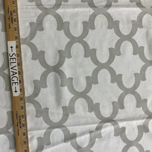 2.25 Yard Piece of Premier Prints Fynn White/French Grey | Medium Weight Duck Fabric | Home Decor Fabric | 54" Wide