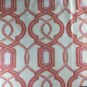 2.325 Yard Piece of Turnabout in Coral | Pink, Orange, Beige | Home Decor Fabric | Light Upholstery / Drapery | 54" Wide | By the Yard