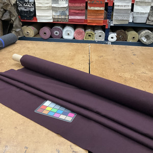1.3 Yard Piece of Dark Burgundy Coating Wool | Wool / Poly Blend | Soft Brushed Twill Weave with Slight Sheen | 20oz | 60" Wide  | DYE LOTS MAY VARY