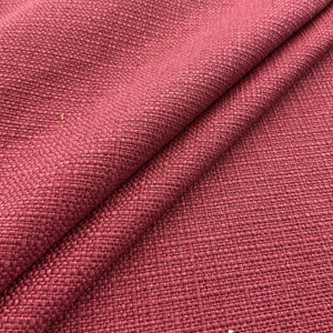 Ludlow in Ruby | Upholstery Fabric | Slub Basketweave | Dark Red | 100% Polyester | Heavy Weight | Nassimi | 54" Wide | By the Yard