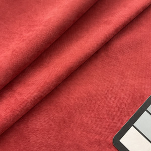 Walker in Poppy | Upholstery Fabric | Tomato Red Microfiber | 100% Polyester | Medium Weight | Nassimi Brand | 54" Wide | By the Yard