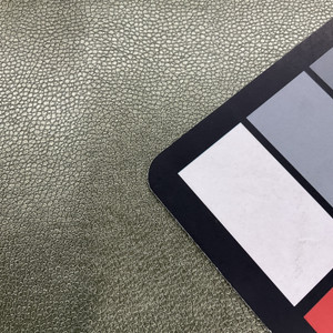Metallic Moss Green | Faux Leather Vinyl Upholstery Fabric | Pebbled Grain | Felt-backed | 54" Wide | By the Yard
