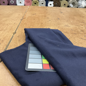 1.5 Yard Piece of Midnight Blue Brushed Coating Wool | Wool / Poly Blend | Soft Brushed Surface | 20oz | 60" Wide | DYE LOTS MAY VARY