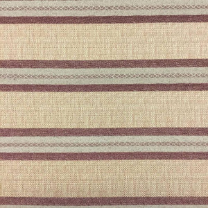 1 Yard Piece of Horizontal Stripes in Brown and Burgundy Upholstery Fabric | 54"W | By the Yard