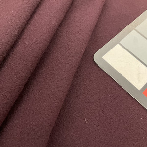2.75 Yard Piece of Dark Burgundy Coating Wool | Wool / Poly Blend | brushed felt | 20oz | 60" Wide | DYE LOTS MAY VARY