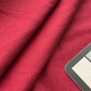1.875 Yard Piece of Solid Red Coating Wool | Wool / Poly Blend | Soft Flat Felt | 20oz | 60" Wide  | DYE LOTS MAY VARY | COATWOOL-111-REM17