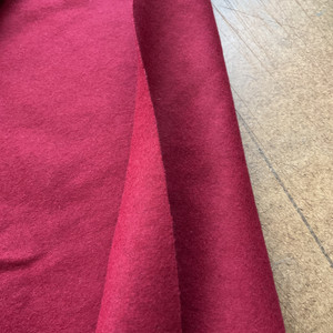 1.875 Yard Piece of Solid Red Coating Wool | Wool / Poly Blend | Soft Flat Felt | 20oz | 60" Wide  | DYE LOTS MAY VARY | COATWOOL-111-REM17