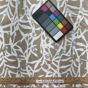 1.25 Yard Piece of Zen Spirit in Chalk | Home Decor Fabric | Abstract Leafy Vines in Natural / White / Silver / Gold | P/K Lifestyles | Medium Weight | 54" Wide | By the Yard