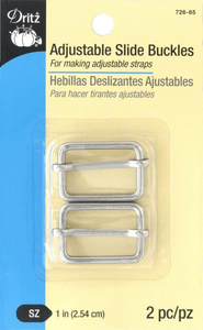 1" Adjustable Slide Buckle Nickel (2 piece) | Bag / Strap Hardware | Dritz