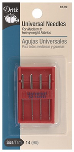 Universal Sewing Machine Needles | 4 piece | Size 14 (Medium to Heavyweight) | Dritz