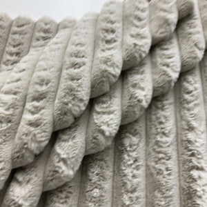 Lavish Plush Faux Mink Corduroy in Taupe | Upholstery Fabric | Super Soft | Heavy Weight | 54" Wide | By the Yard