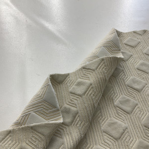 Quilted Geometric Design in Off White | Upholstery Fabric | Super Soft | Heavy Weight | 54" Wide | By the Yard