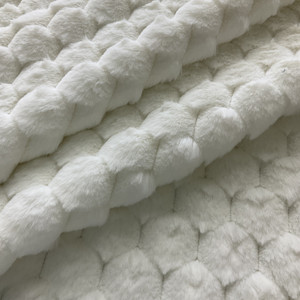 Hexagonal Quilted Fur in White | Upholstery Fabric | Heavy Weight | 54" Wide | By the Yard