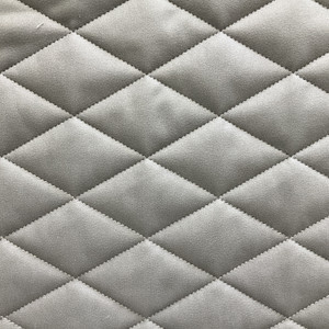 Queen Porschia in Ash Gray | Upholstery Fabric | Quilted Diamonds Layered with Dacron | Heavy Weight | 54" Wide | By the Yard