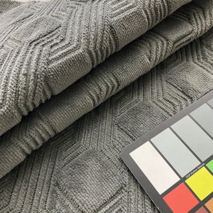 Quilted Geometric Design in Dark Grey | Upholstery Fabric | Super Soft | Heavy Weight | 54" Wide | By the Yard