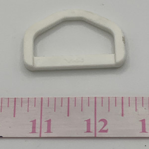 1.5 Inch D-Ring | White | Plastic Hardware | Use for Bags / Straps / Webbing