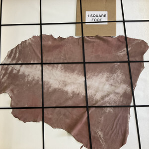 Distressed Mauve Pink Nappa Lambskin Leather Hide | 6 Square Feet | 1.9 Ounce / 0.8 mm