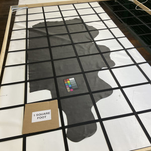 New Promenade in Carbon Dark Grey | Leather Cowhide | 16 Square Feet | 3 Ounce / 1.1 mm