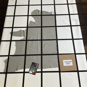 Matte Flat Gray | Smooth Leather Cowhide | 10 Square Feet | 3 Ounce / 1.2 mm