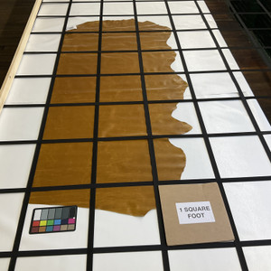 Distressed Rattan Brown | Patent Leather Cowhide | 16 Square Feet | 3 Ounce / 1.1 mm