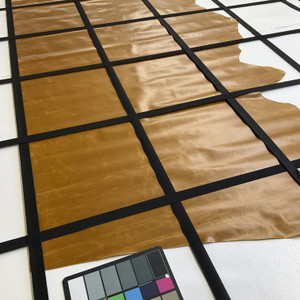 Distressed Rattan Brown | Patent Leather Cowhide | 16 Square Feet | 3 Ounce / 1.1 mm